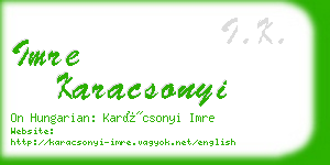 imre karacsonyi business card